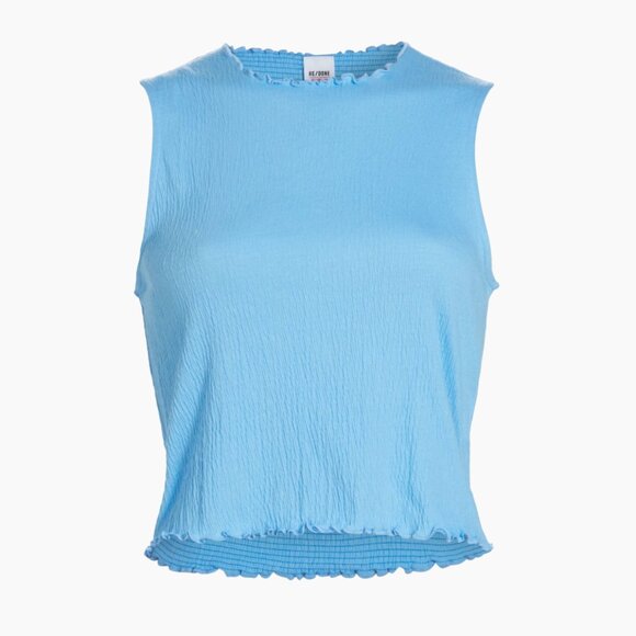 Re/done Crinkle Crewneck Crop Tank - Picture 2 of 8